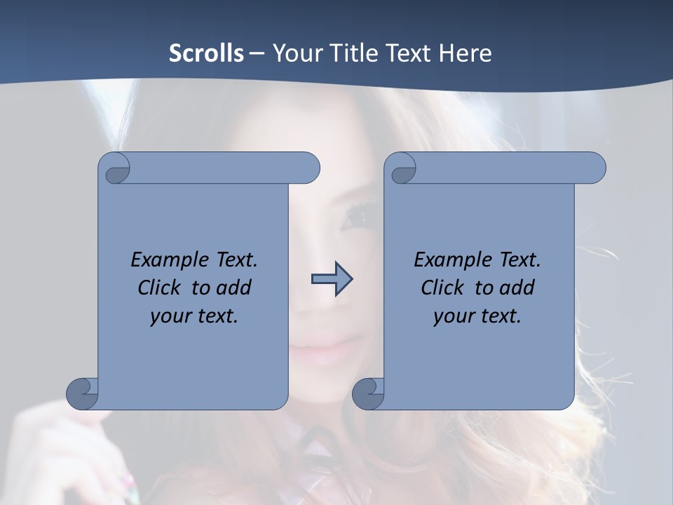 A Woman With Long Hair Is Posing For A Picture PowerPoint Template