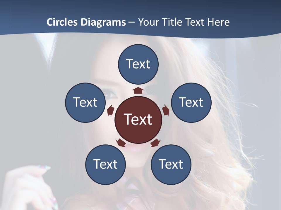 A Woman With Long Hair Is Posing For A Picture PowerPoint Template