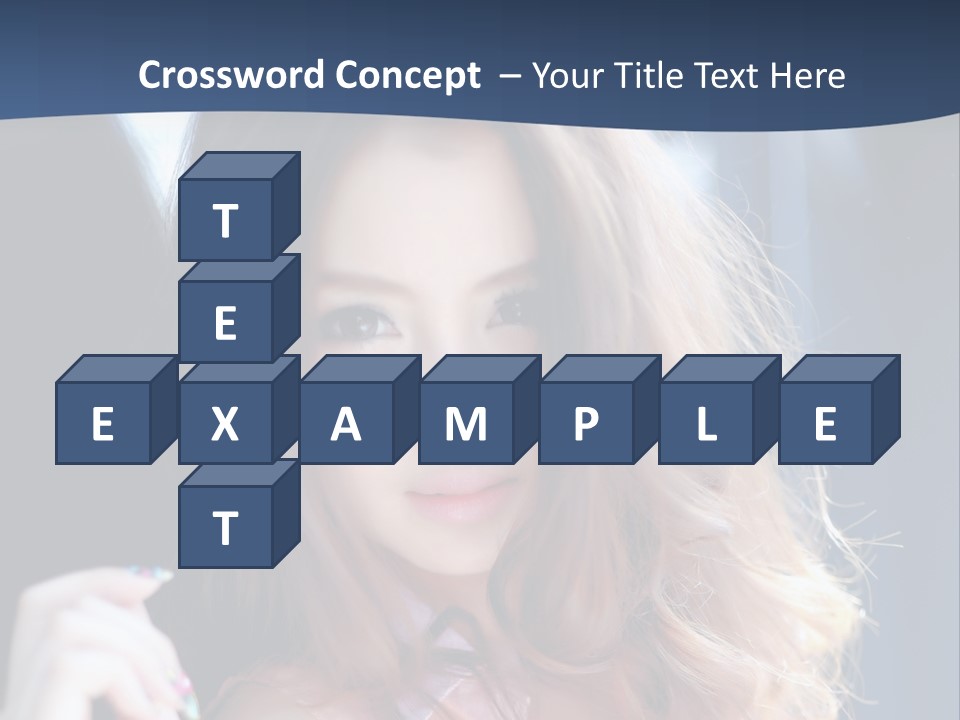 A Woman With Long Hair Is Posing For A Picture PowerPoint Template