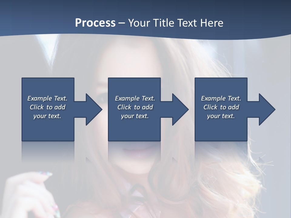 A Woman With Long Hair Is Posing For A Picture PowerPoint Template