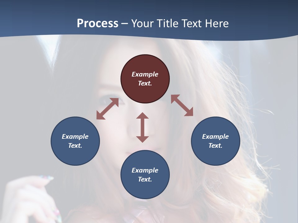 A Woman With Long Hair Is Posing For A Picture PowerPoint Template