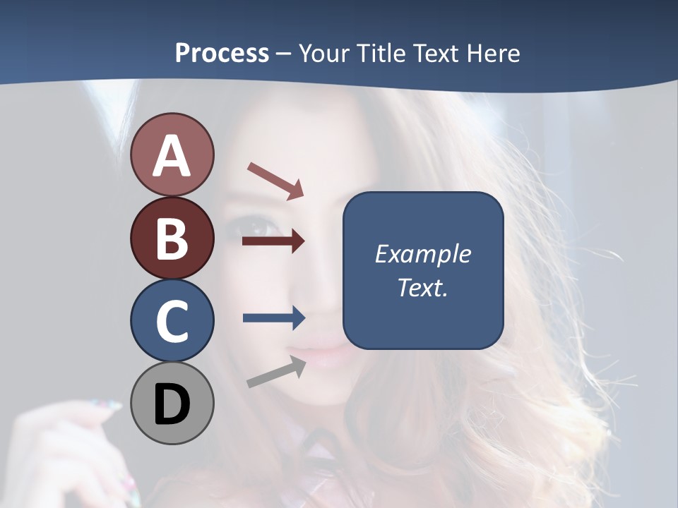 A Woman With Long Hair Is Posing For A Picture PowerPoint Template