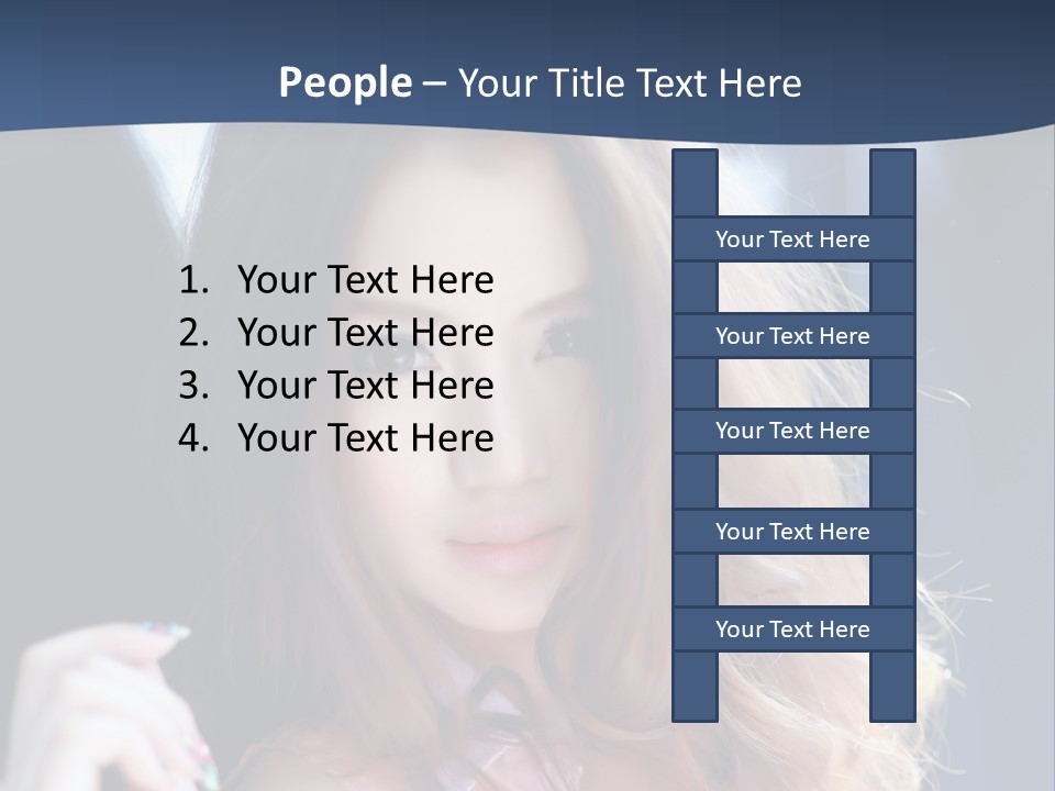 A Woman With Long Hair Is Posing For A Picture PowerPoint Template