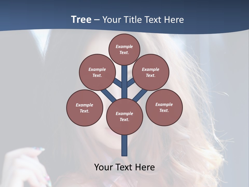 A Woman With Long Hair Is Posing For A Picture PowerPoint Template