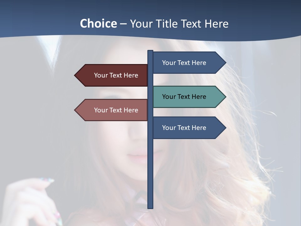 A Woman With Long Hair Is Posing For A Picture PowerPoint Template