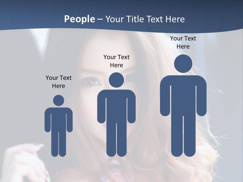 A Woman With Long Hair Is Posing For A Picture PowerPoint Template