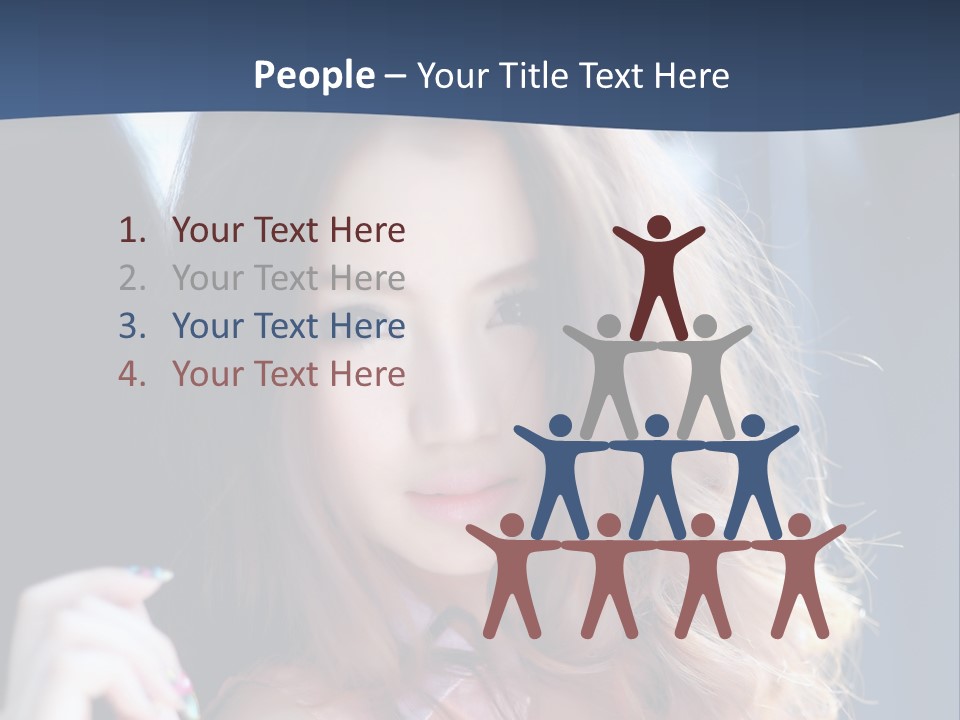 A Woman With Long Hair Is Posing For A Picture PowerPoint Template