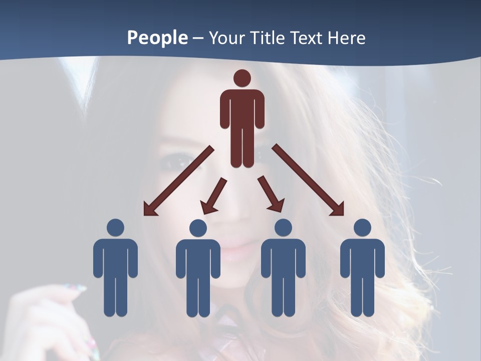 A Woman With Long Hair Is Posing For A Picture PowerPoint Template