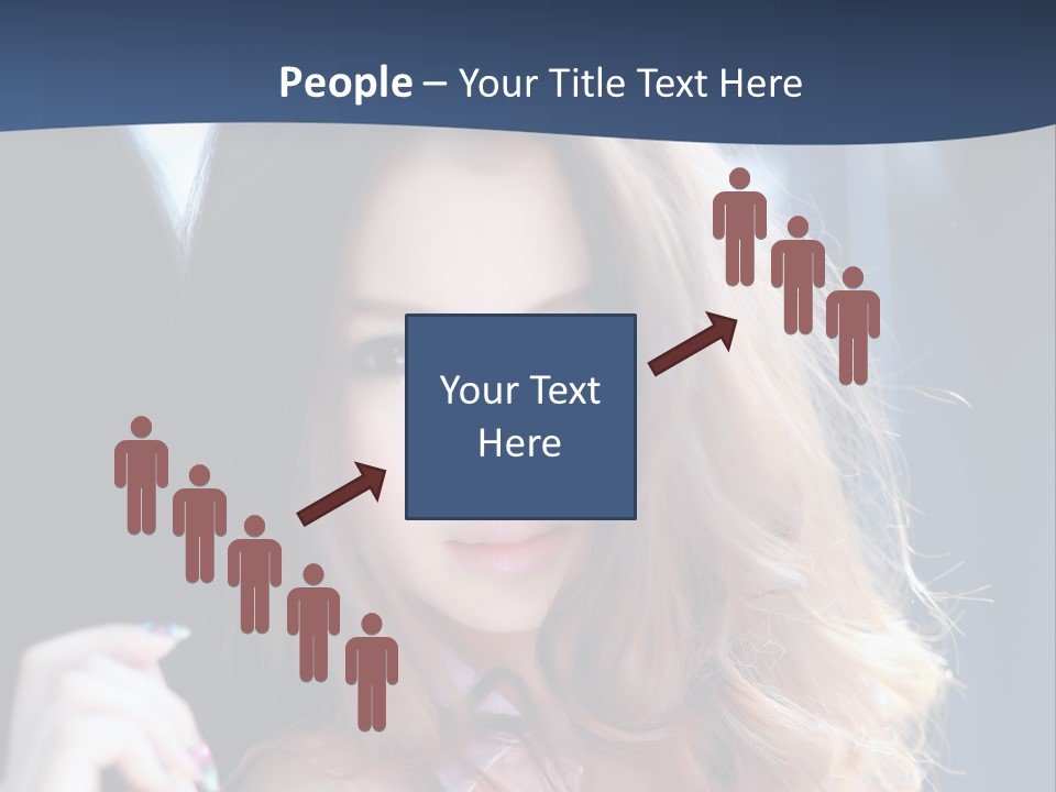 A Woman With Long Hair Is Posing For A Picture PowerPoint Template