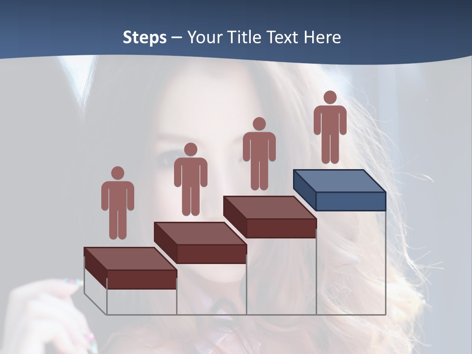 A Woman With Long Hair Is Posing For A Picture PowerPoint Template