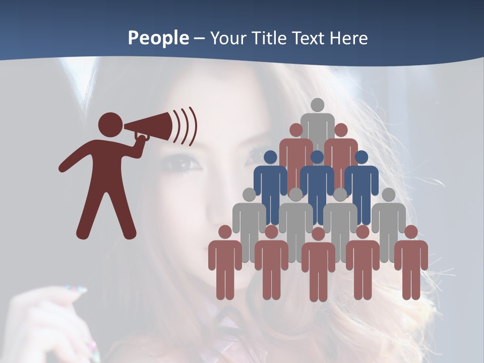 A Woman With Long Hair Is Posing For A Picture PowerPoint Template