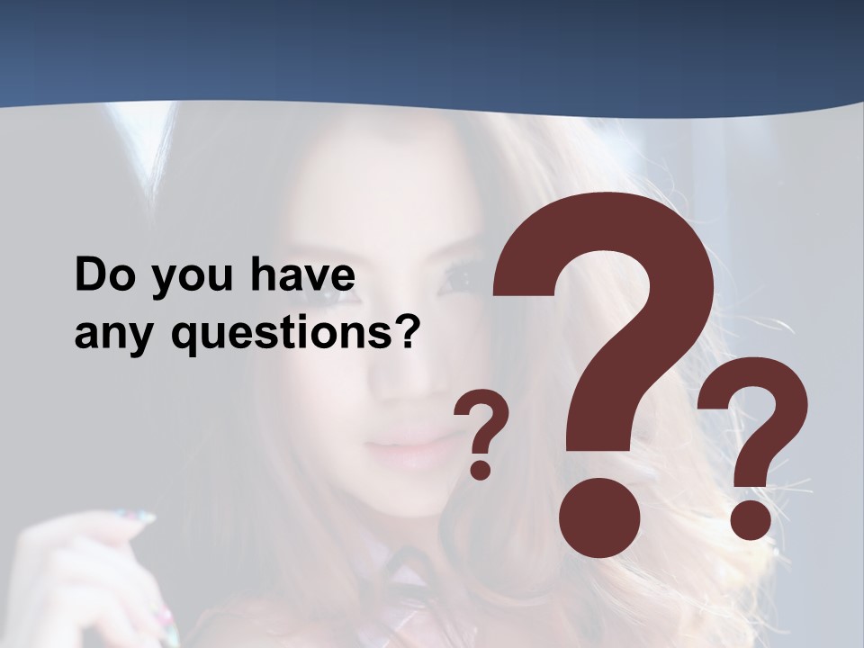 A Woman With Long Hair Is Posing For A Picture PowerPoint Template