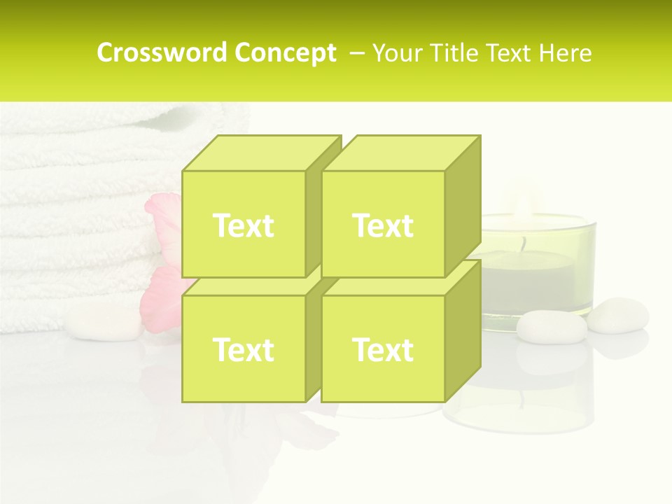 A Pink Flower Sitting On Top Of A Pile Of White Towels PowerPoint Template