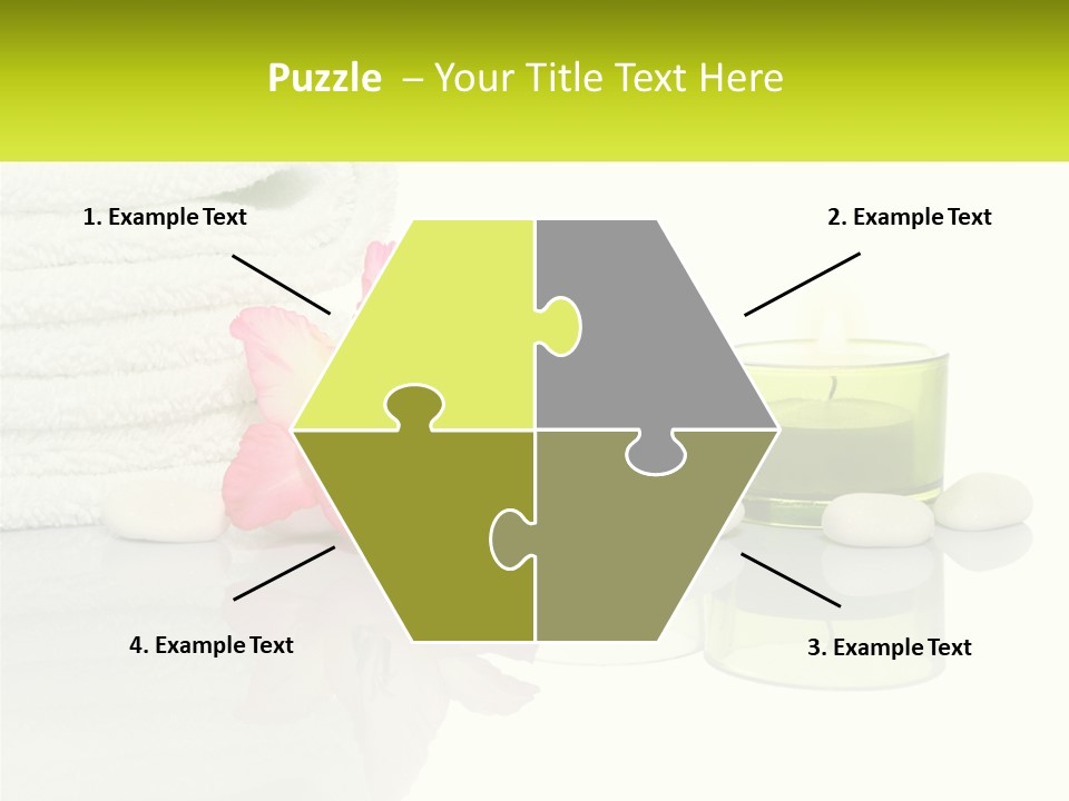 A Pink Flower Sitting On Top Of A Pile Of White Towels PowerPoint Template