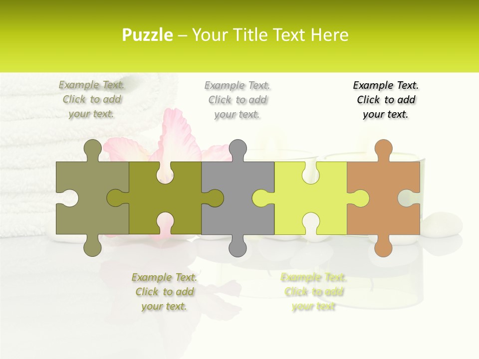 A Pink Flower Sitting On Top Of A Pile Of White Towels PowerPoint Template