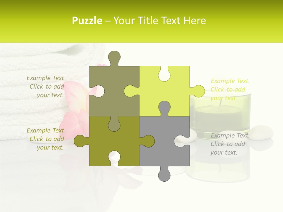 A Pink Flower Sitting On Top Of A Pile Of White Towels PowerPoint Template