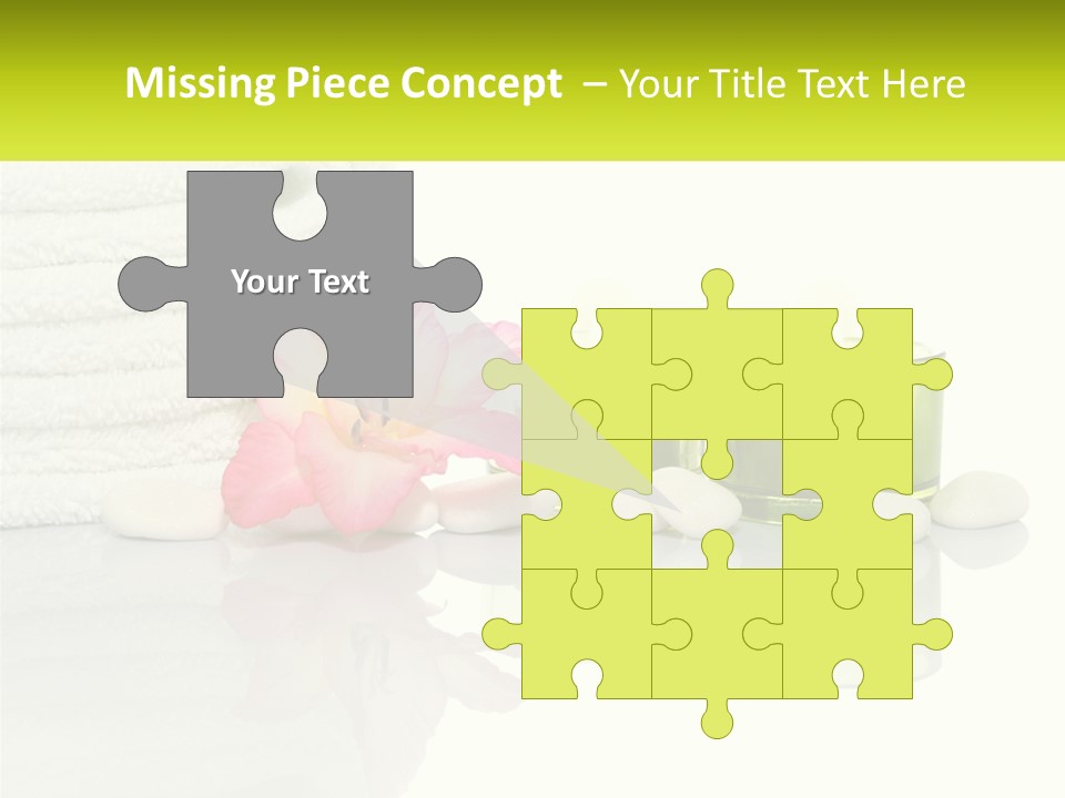 A Pink Flower Sitting On Top Of A Pile Of White Towels PowerPoint Template