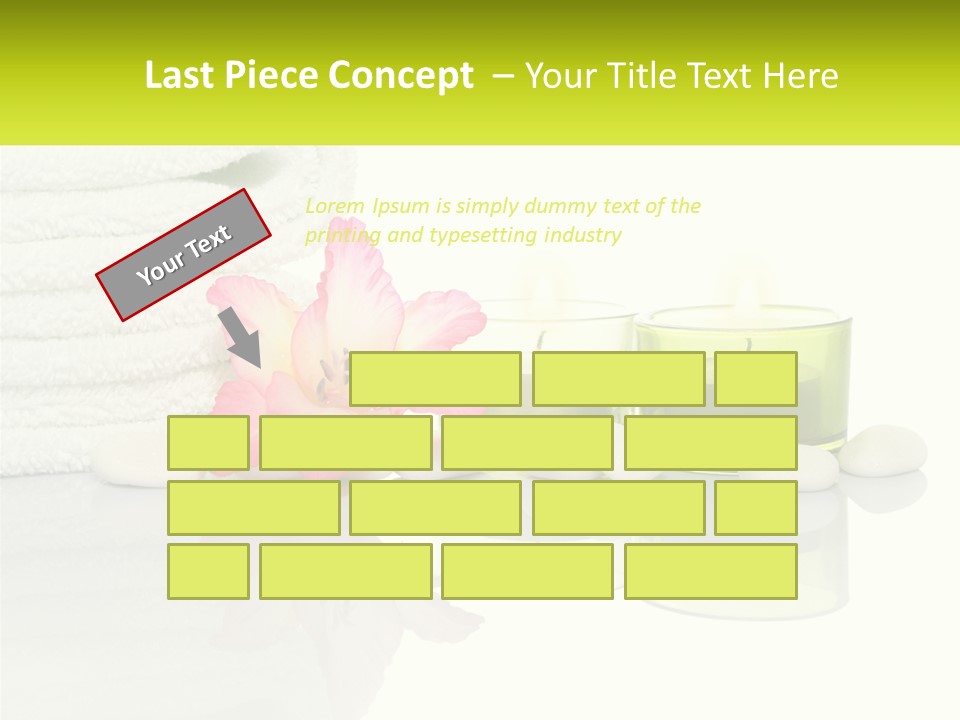 A Pink Flower Sitting On Top Of A Pile Of White Towels PowerPoint Template