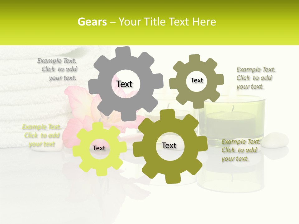 A Pink Flower Sitting On Top Of A Pile Of White Towels PowerPoint Template