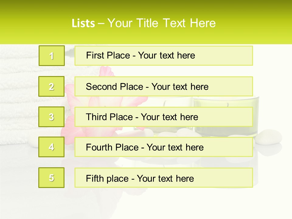 A Pink Flower Sitting On Top Of A Pile Of White Towels PowerPoint Template