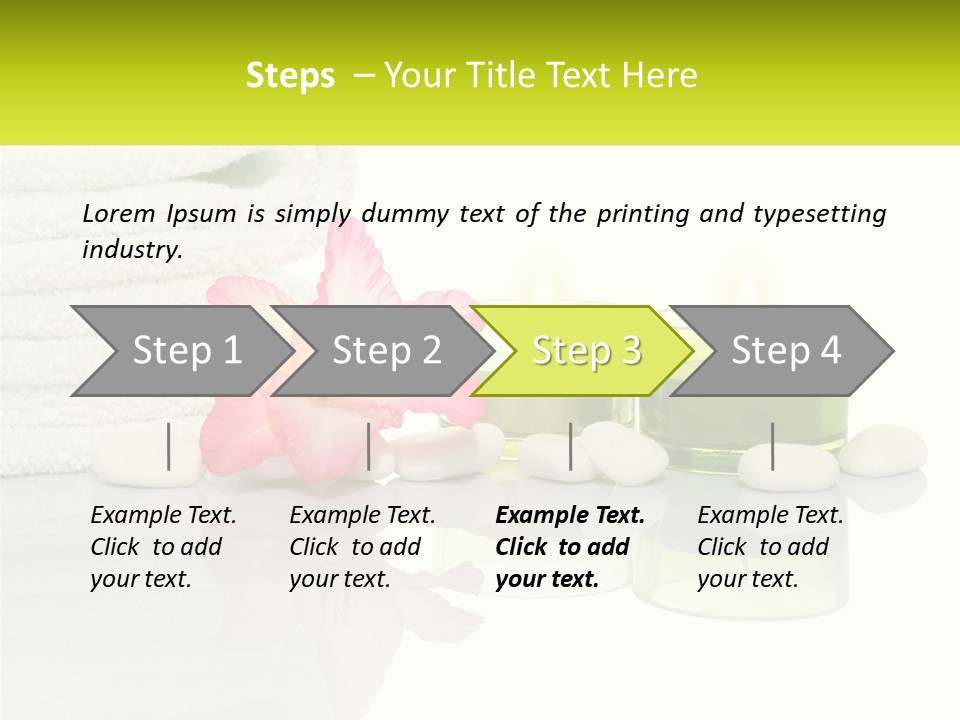 A Pink Flower Sitting On Top Of A Pile Of White Towels PowerPoint Template