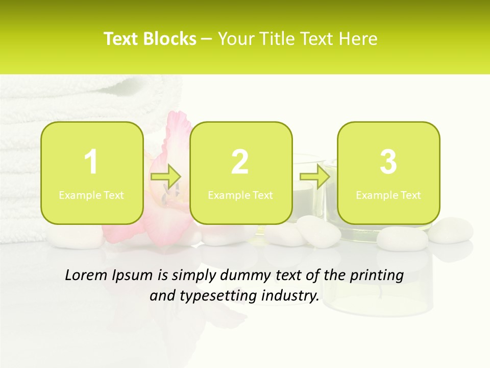 A Pink Flower Sitting On Top Of A Pile Of White Towels PowerPoint Template