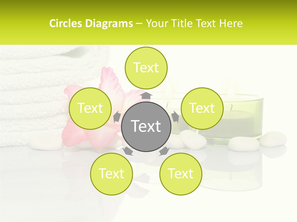 A Pink Flower Sitting On Top Of A Pile Of White Towels PowerPoint Template