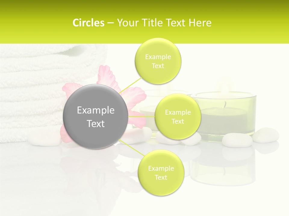 A Pink Flower Sitting On Top Of A Pile Of White Towels PowerPoint Template