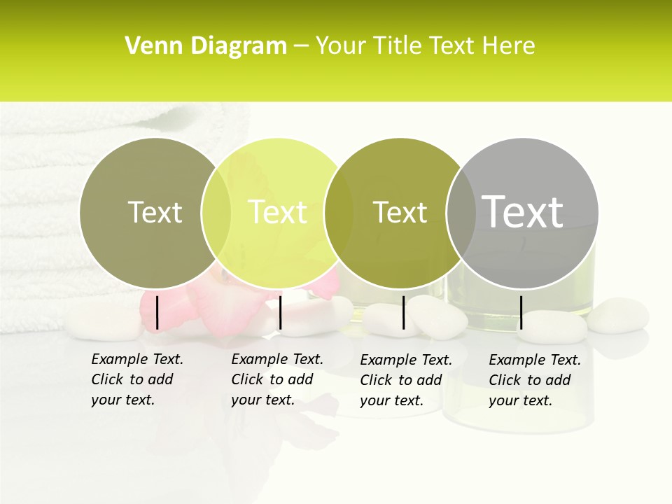 A Pink Flower Sitting On Top Of A Pile Of White Towels PowerPoint Template