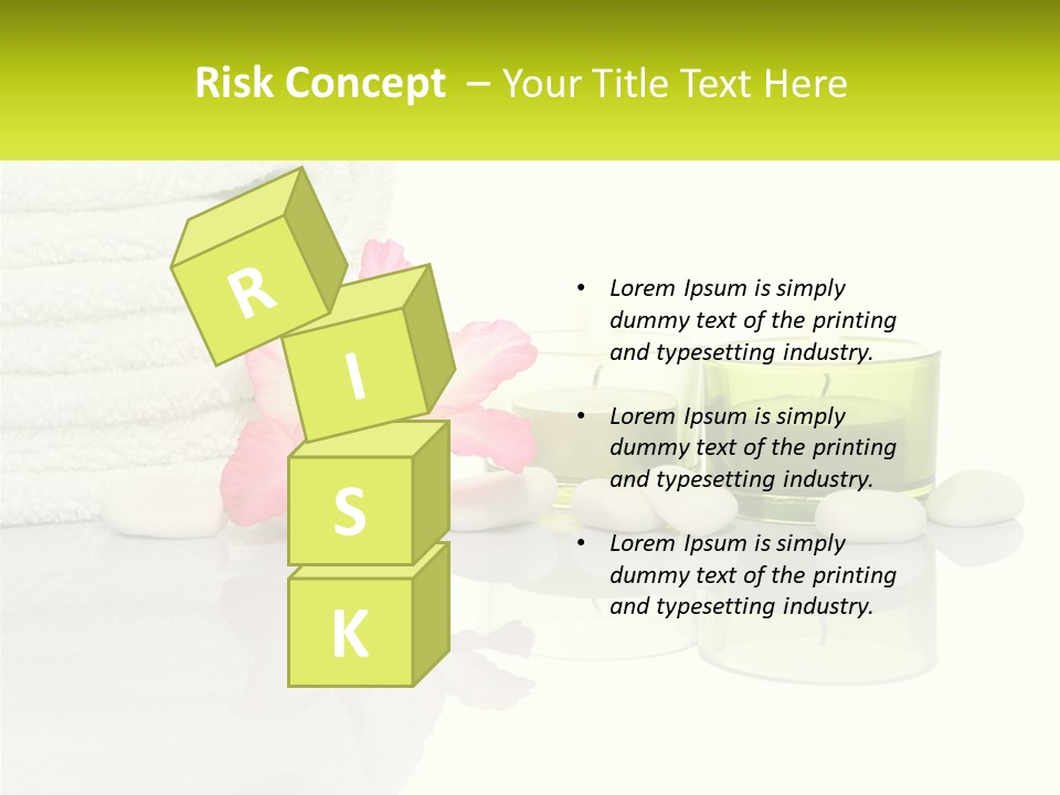 A Pink Flower Sitting On Top Of A Pile Of White Towels PowerPoint Template