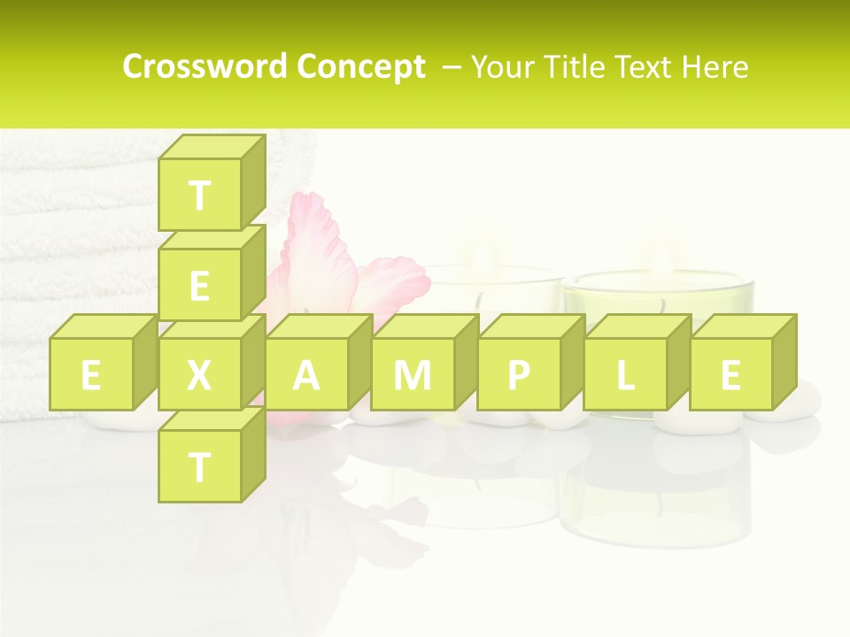 A Pink Flower Sitting On Top Of A Pile Of White Towels PowerPoint Template