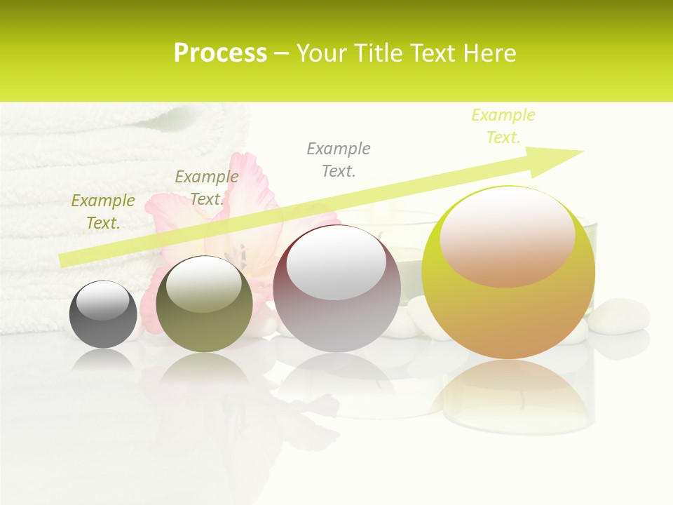 A Pink Flower Sitting On Top Of A Pile Of White Towels PowerPoint Template