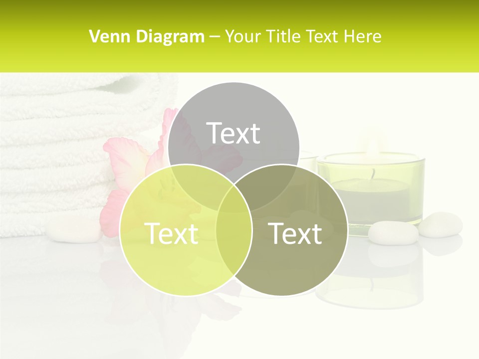 A Pink Flower Sitting On Top Of A Pile Of White Towels PowerPoint Template