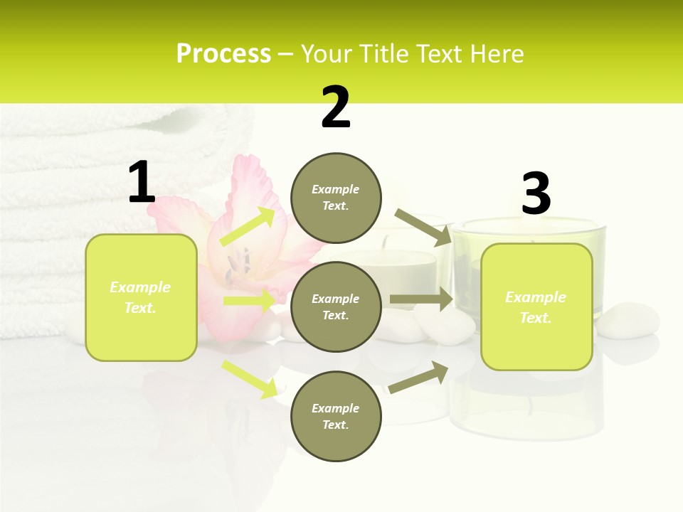 A Pink Flower Sitting On Top Of A Pile Of White Towels PowerPoint Template