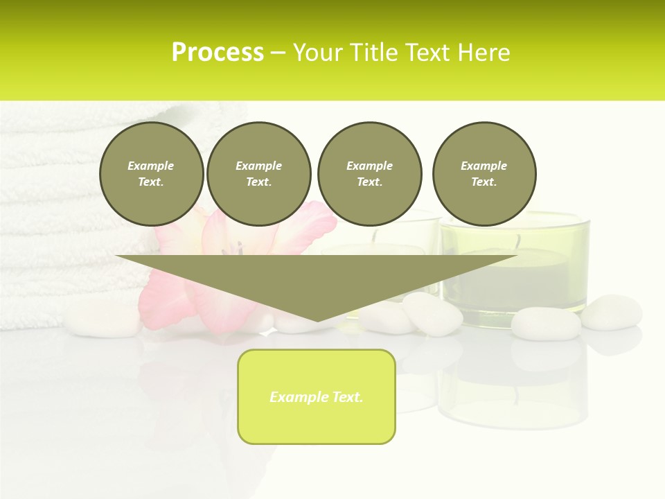 A Pink Flower Sitting On Top Of A Pile Of White Towels PowerPoint Template