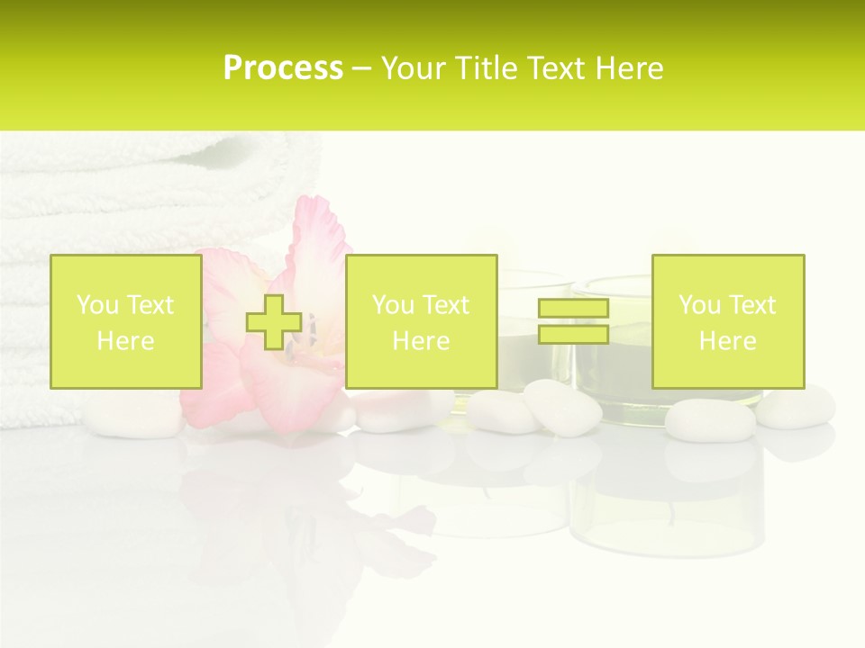 A Pink Flower Sitting On Top Of A Pile Of White Towels PowerPoint Template