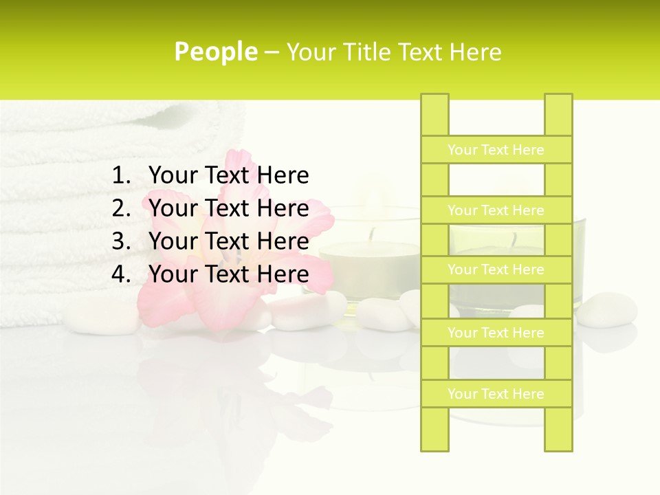 A Pink Flower Sitting On Top Of A Pile Of White Towels PowerPoint Template