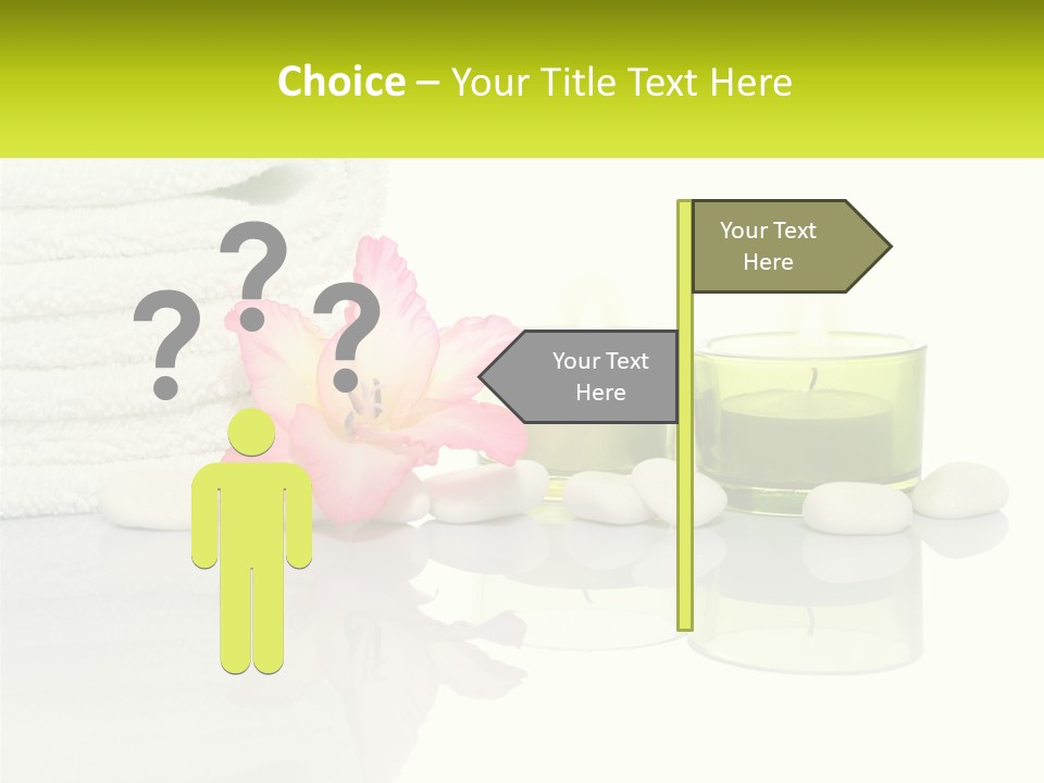 A Pink Flower Sitting On Top Of A Pile Of White Towels PowerPoint Template