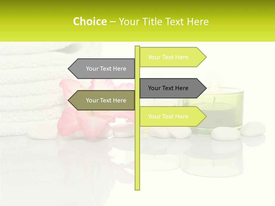 A Pink Flower Sitting On Top Of A Pile Of White Towels PowerPoint Template