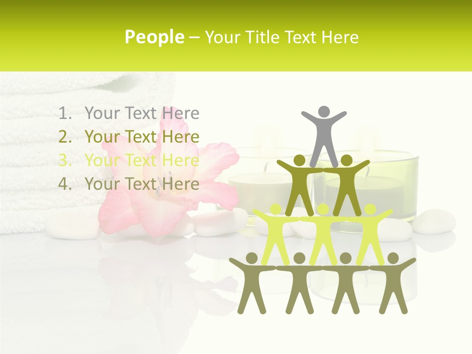 A Pink Flower Sitting On Top Of A Pile Of White Towels PowerPoint Template