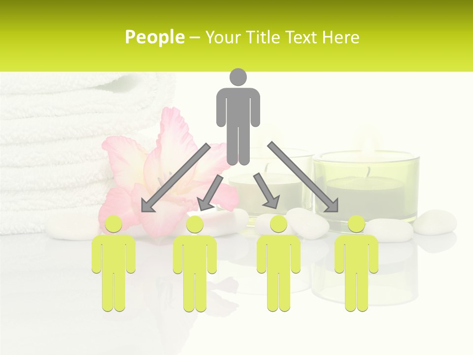 A Pink Flower Sitting On Top Of A Pile Of White Towels PowerPoint Template