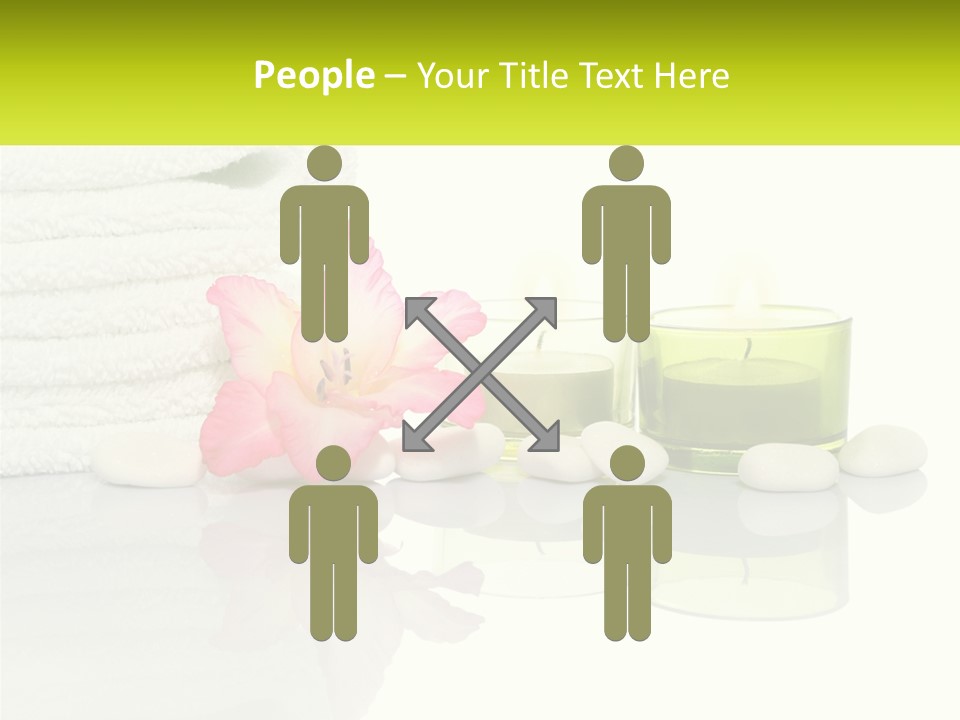 A Pink Flower Sitting On Top Of A Pile Of White Towels PowerPoint Template