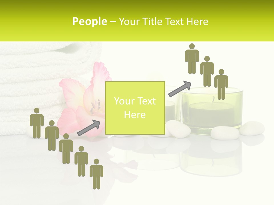 A Pink Flower Sitting On Top Of A Pile Of White Towels PowerPoint Template