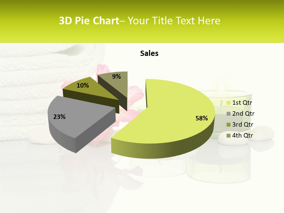 A Pink Flower Sitting On Top Of A Pile Of White Towels PowerPoint Template