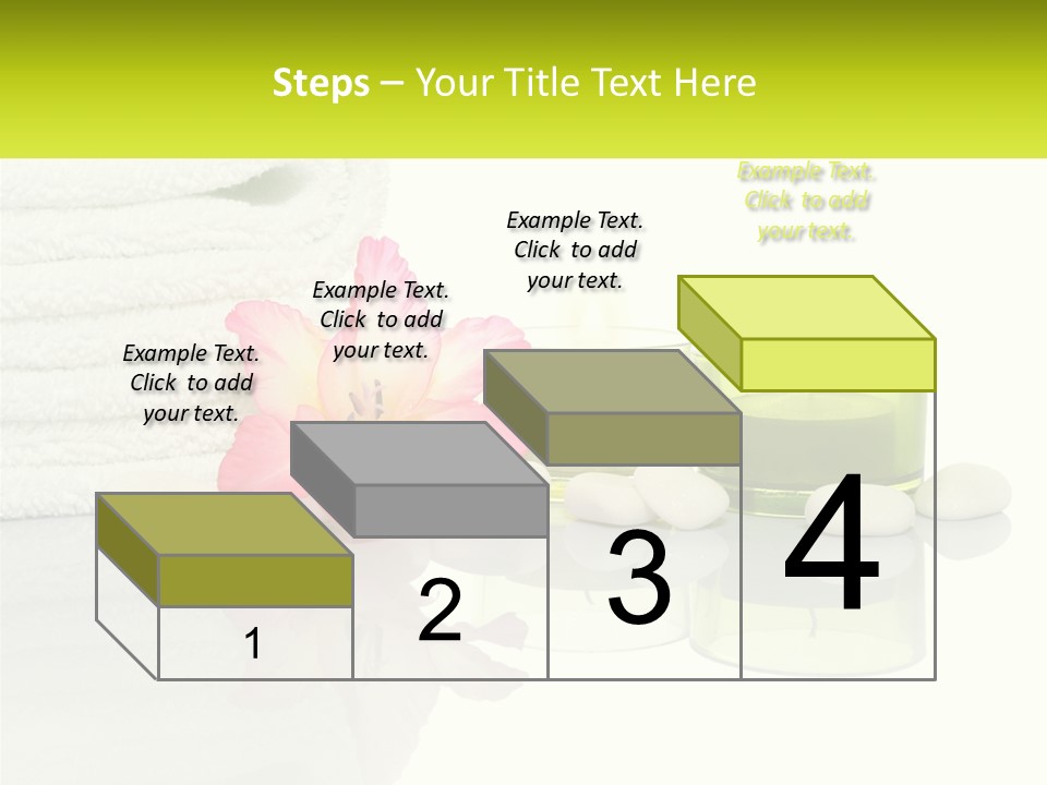 A Pink Flower Sitting On Top Of A Pile Of White Towels PowerPoint Template