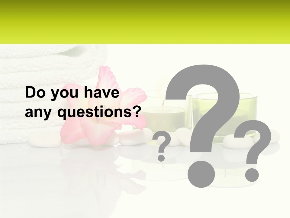 A Pink Flower Sitting On Top Of A Pile Of White Towels PowerPoint Template