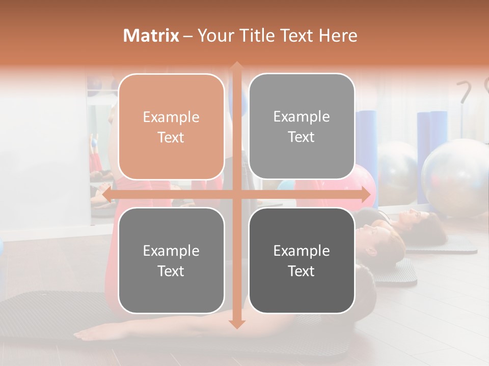 A Group Of Women Doing Yoga Exercises In A Gym PowerPoint Template