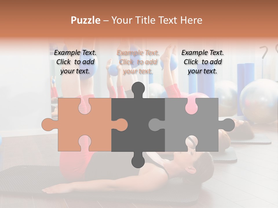 A Group Of Women Doing Yoga Exercises In A Gym PowerPoint Template