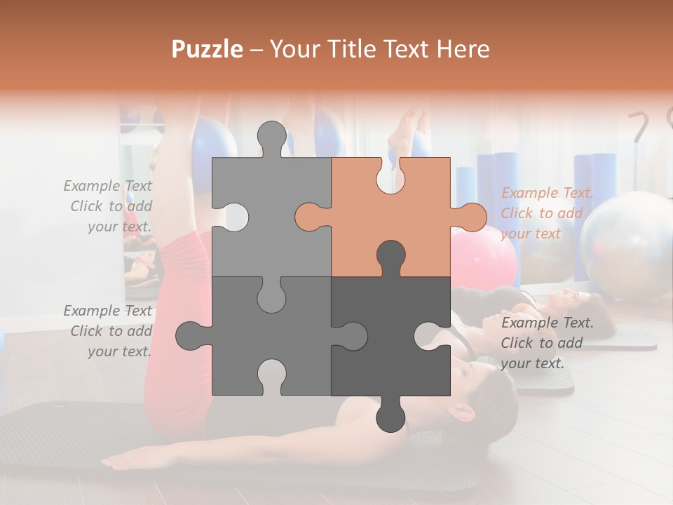 A Group Of Women Doing Yoga Exercises In A Gym PowerPoint Template