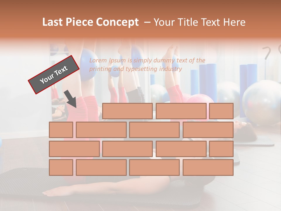 A Group Of Women Doing Yoga Exercises In A Gym PowerPoint Template